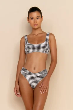 ELCE Swim Escape|Swim Bottoms-ESCAPE MID RISE BOTTOM - HOUNDSTOOTH