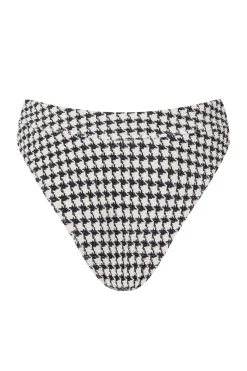 ELCE Swim Escape|Swim Bottoms-ESCAPE MID RISE BOTTOM - HOUNDSTOOTH
