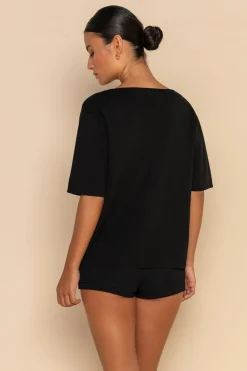ELCE Swim Tops-INKA KNIT SHIRT - BLACK