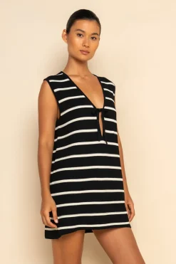 ELCE Swim Selalu|Dresses-JONI MINI DRESS - BLACK/WHITE STRIPE