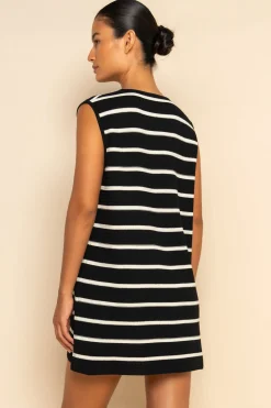 ELCE Swim Selalu|Dresses-JONI MINI DRESS - BLACK/WHITE STRIPE