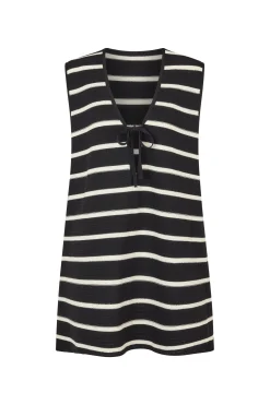 ELCE Swim Selalu|Dresses-JONI MINI DRESS - BLACK/WHITE STRIPE