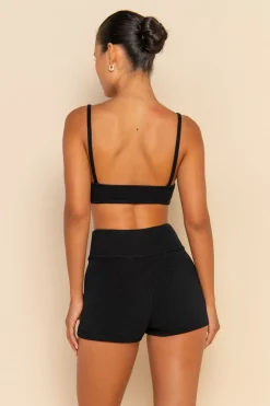 ELCE Swim Tops-SOL KNIT CROP - BLACK