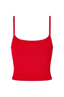 ELCE Swim Tops-SOL KNIT TANK - RED
