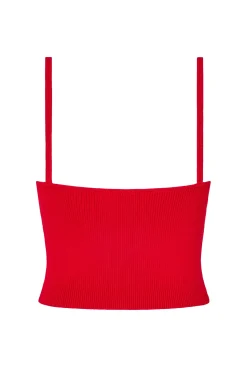 ELCE Swim Tops-SOL KNIT TANK - RED